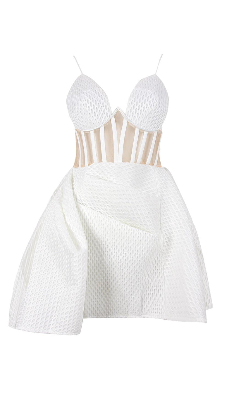 CORSET UMBRELLA SHAPED MINI DRESS Dresses styleofcb XS WHITE 