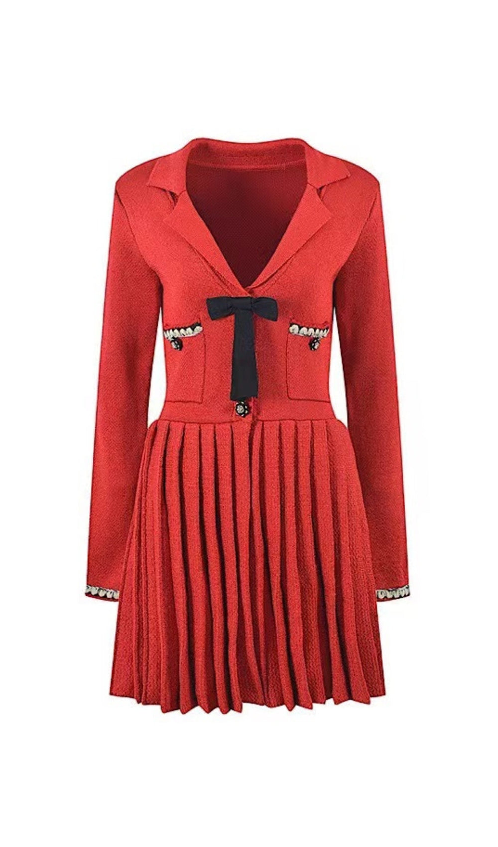 Top Snidel red knit bouffant dress