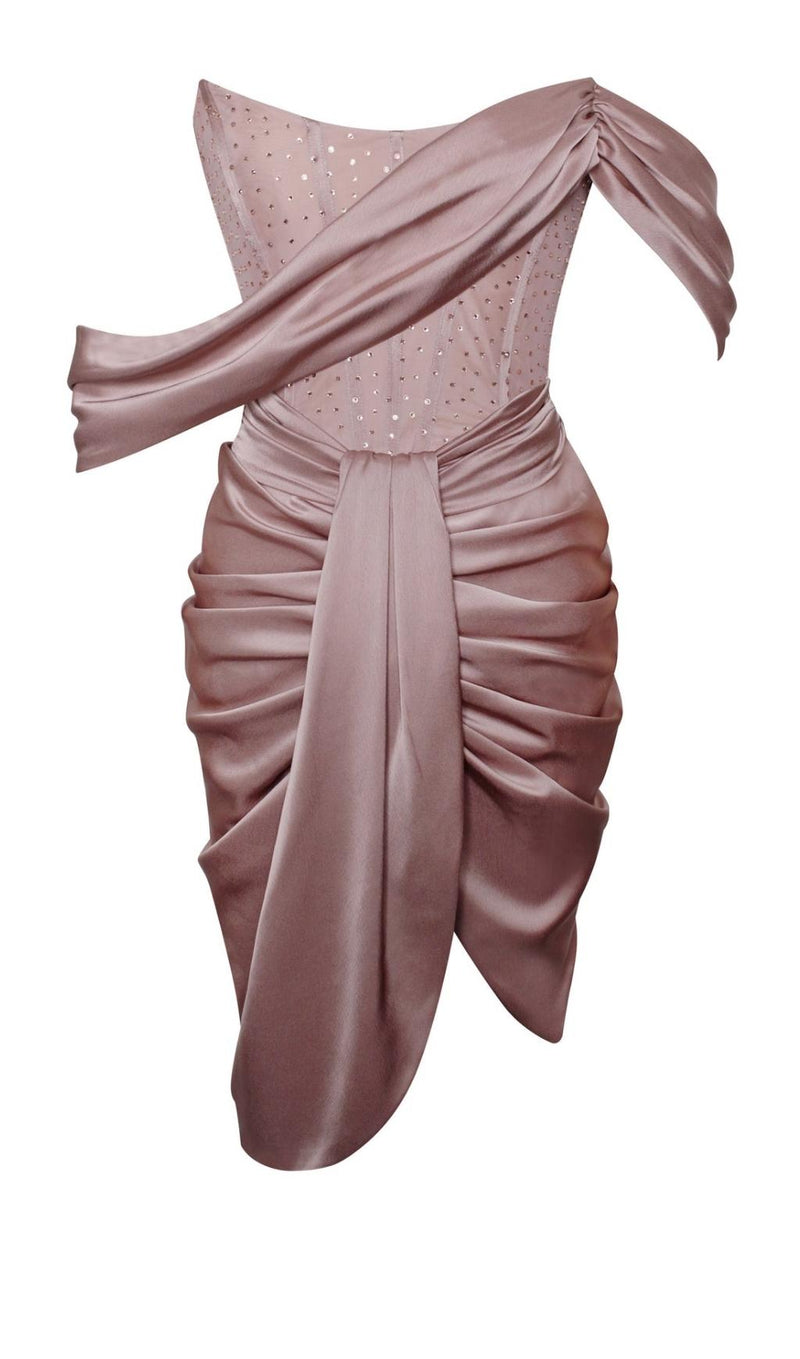 TIGHT MINI DRESS IN PINK Dresses styleofcb XS CHAMPAGNE 