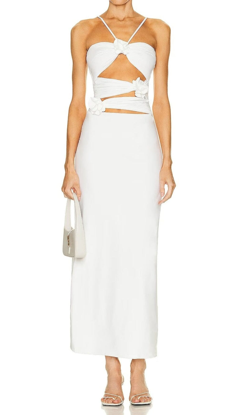 BANDAGE CUT OUT MAXI DRESS IN WHITE Dresses styleofcb 