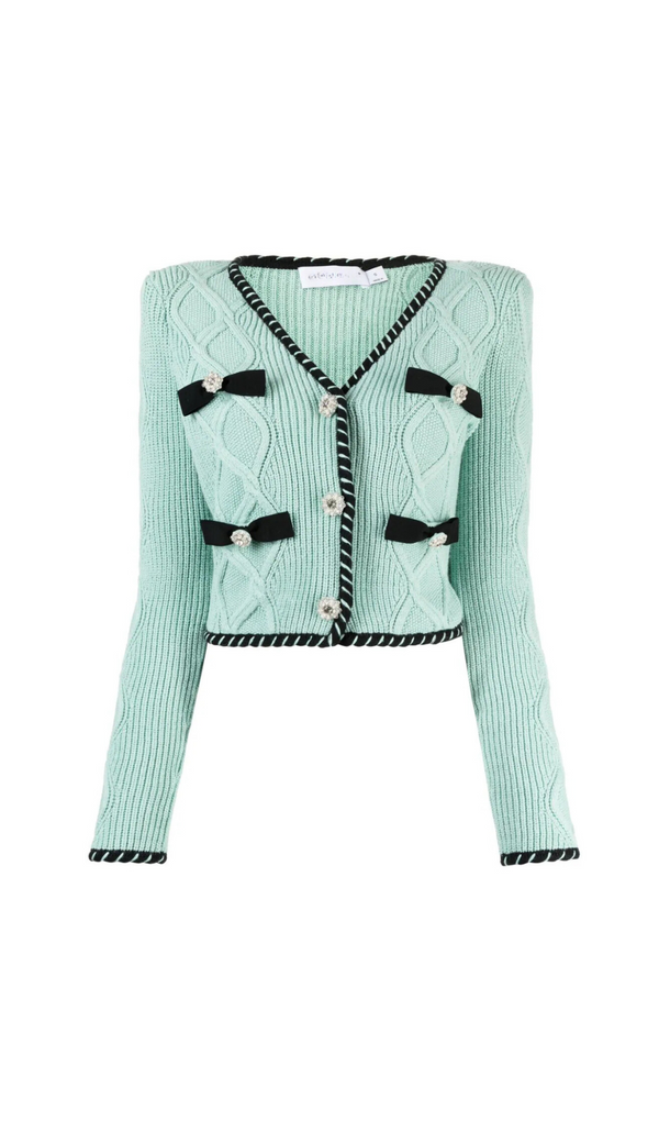 MINT CABLE KNIT CARDIGAN