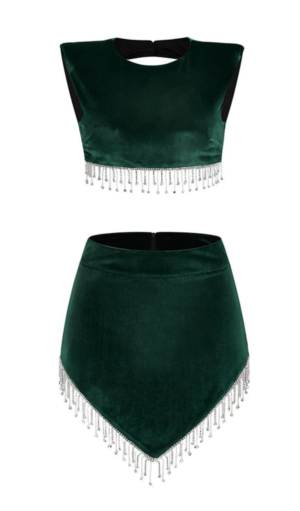 TWO-PIECE MINI DRESS IN GREEN DRESSES styleofcb XS GREEN 