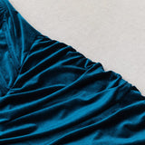 VELVET CORSET MINI DRESS IN BLUE styleofcb 