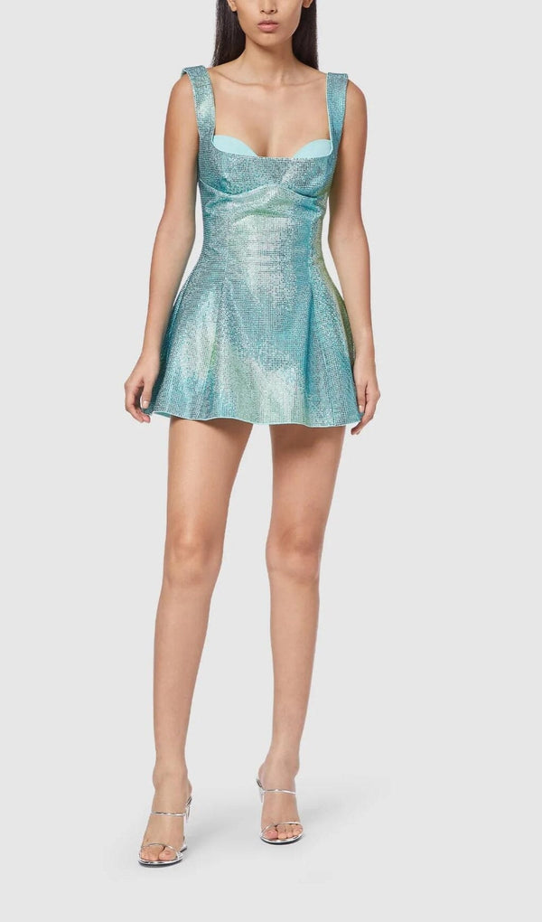 SEQUIN STRAPPY BACKLESS MINI DRESS IN GREEN Dresses styleofcb 
