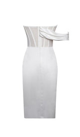 SABRINA WHITE MESH SATIN CORSET DRESS styleofcb 
