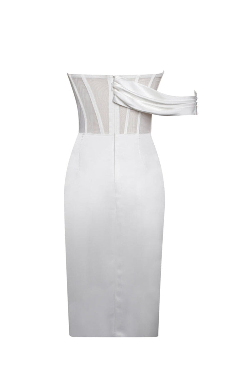 SABRINA WHITE MESH SATIN CORSET DRESS styleofcb 