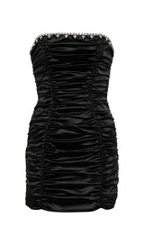 CRYSTAL STRAPLESS MINI DRESS IN BLACK Dresses styleofcb 