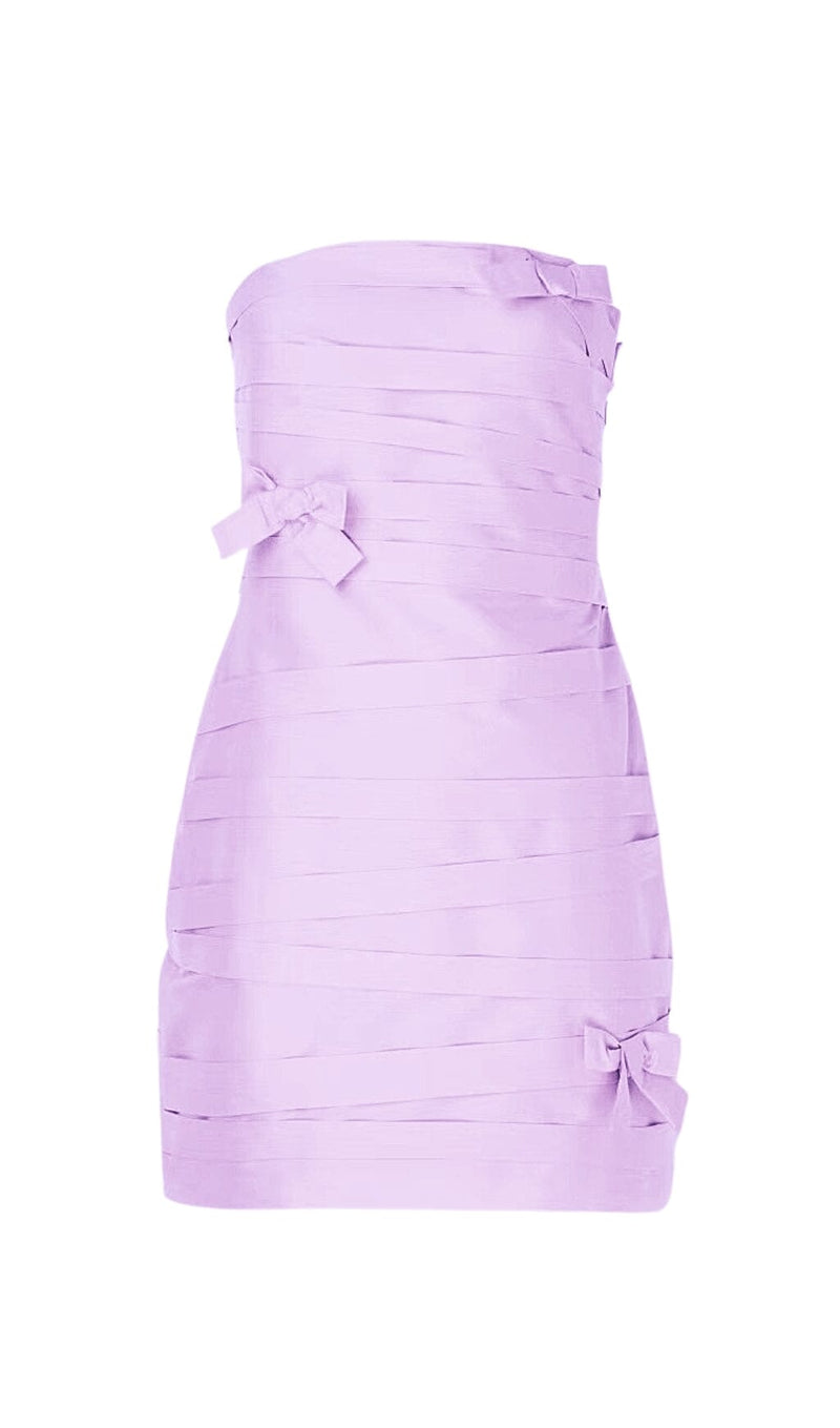 BOW-EMBELLISHED MINI DRESS IN LILAC DRESS STYLE OF CB 