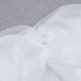 ONE-LINE SHOULDER-TOP TULLE DRESS IN WHITE styleofcb 