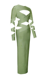Clara Basil Maxi Long Sleeve Bandage Dress Dresses styleofcb 