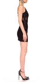 BANDAGE PATCHWORK CUT-OUT SLOUCHY MINI DRESS IN BLACK styleofcb 