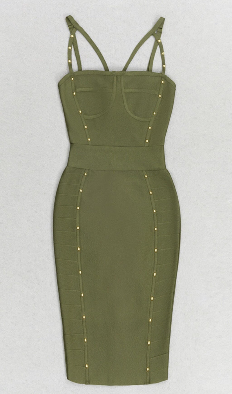 BODYCON MINI DRESS IN ARMYGREEN styleofcb 