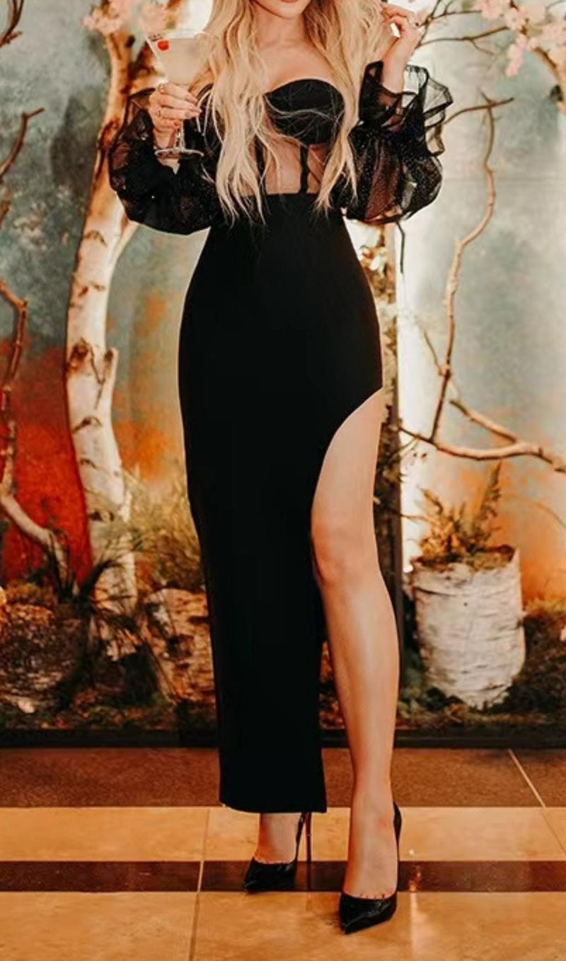 STRAPLESS MAXI DRESS IN BLACK Dresses styleofcb 
