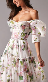 OFF-THE-SHOULDER FLORAL MAXI DRESS DRESS STYLE OF CB 