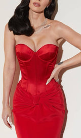 STRAPLESS CORSET TWO-PIECE DRESS IN RED DRESS styleofcb 