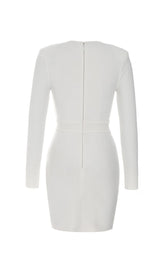 CHAIN KNITTED TIGHT MINI DRESS IN WHITE styleofcb 