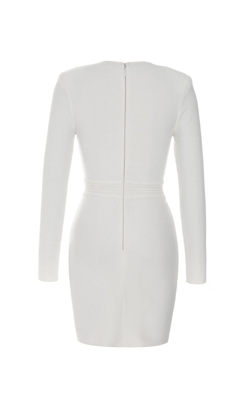 CHAIN KNITTED TIGHT MINI DRESS IN WHITE styleofcb 