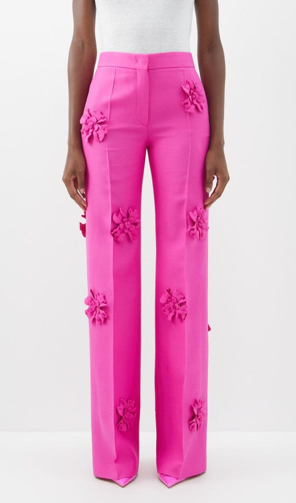 STEREO FLOWER MID-RISE JEANS IN PINK styleofcb 