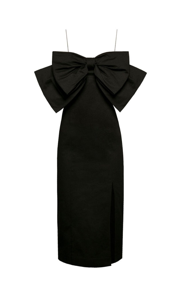 BOW SUSPENDER DRESS IN BLACK styleofcb 