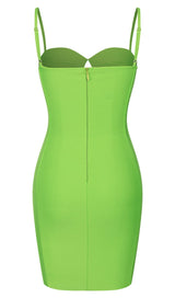 CUT OUT BODYCON MINI DRESS IN LIME DRESS styleofcb 