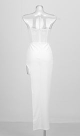 STRAPLESS GAUZE MAXI DRESS IN WHITE Dresses styleofcb 