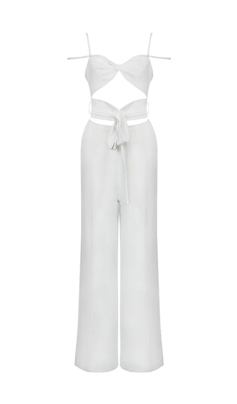 CUTOUT SLEEVELESS JUMPSUIT IN WHITE DRESS styleofcb 