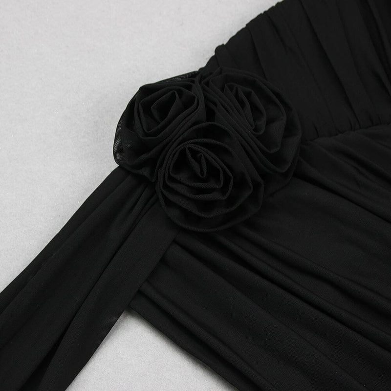 3D FLOWER STRAPLESS MINI DRESS IN BLACK DRESS STYLE OF CB 