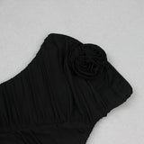 3D FLOWER STRAPLESS MINI DRESS IN BLACK DRESS STYLE OF CB 