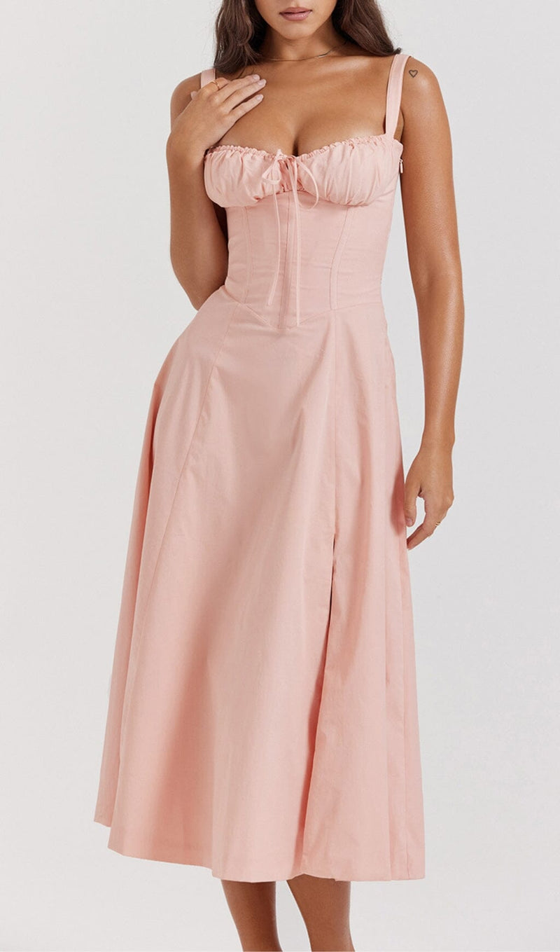 BABY PINK BUSTIER SUNDRESS styleofcb 