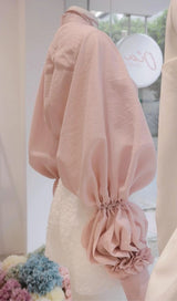 PUFF SLEEVE TWO PIECE SUIT IN PINK DRESS STYLE OF CB 