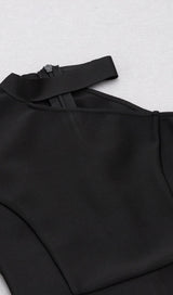 HALTER ONE SHOULDER MIDI DRESS IN BLACK Dresses styleofcb 