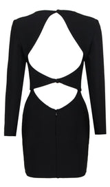 LONG SLEEVE TIGHT BACKLESS DRESS IN BLACK DREESES styleofcb 