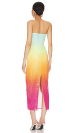 STRAPLESS SEQUIN OMBRE MAXI DRESS IN MULTI-COLOR DRESS styleofcb 