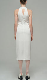 SATIN PEARL DECORATIVE DRESS IN WHITE styleofcb 