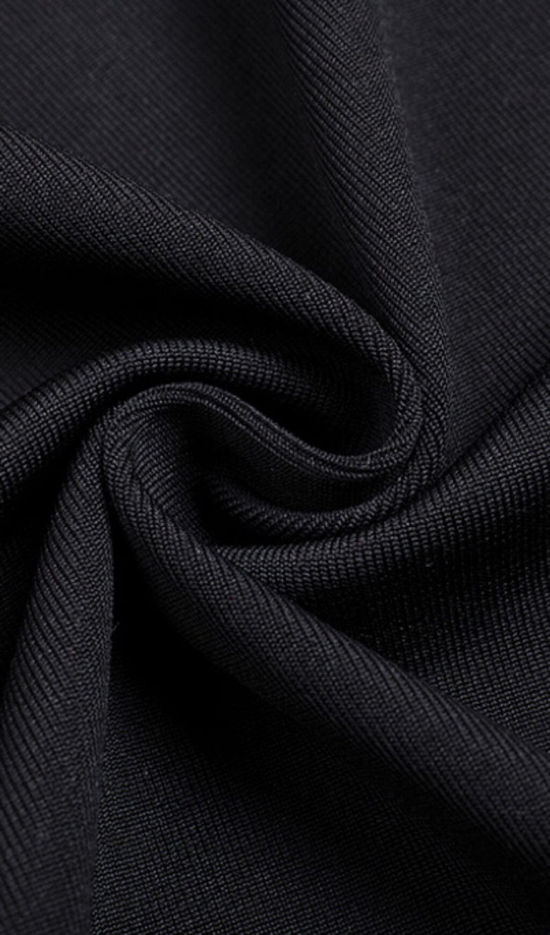 IRREGULAR LACE-UP SLIT DRESS IN BLACK styleofcb 