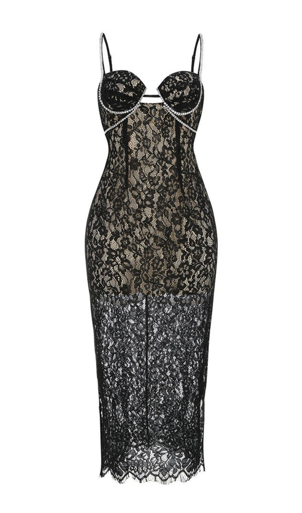 SLEEVELESS LACE MIDI DRESS IN BLACK Dresses styleofcb 