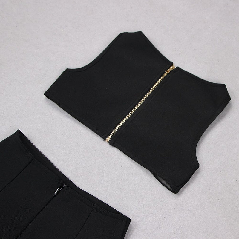 CUTOUT TWO PIECES SUIT IN BLACK styleofcb 