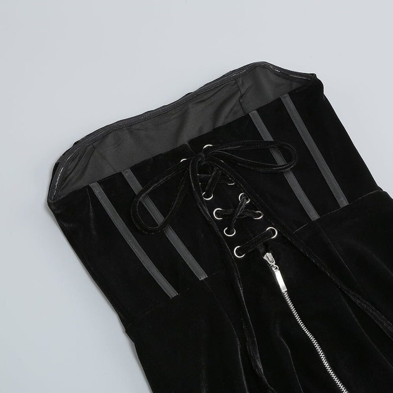 FEATHER CORSET MINII DRESS IN BLACK styleofcb 