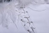 FEATHER CORSET MINI DRESS IN WHITE styleofcb 