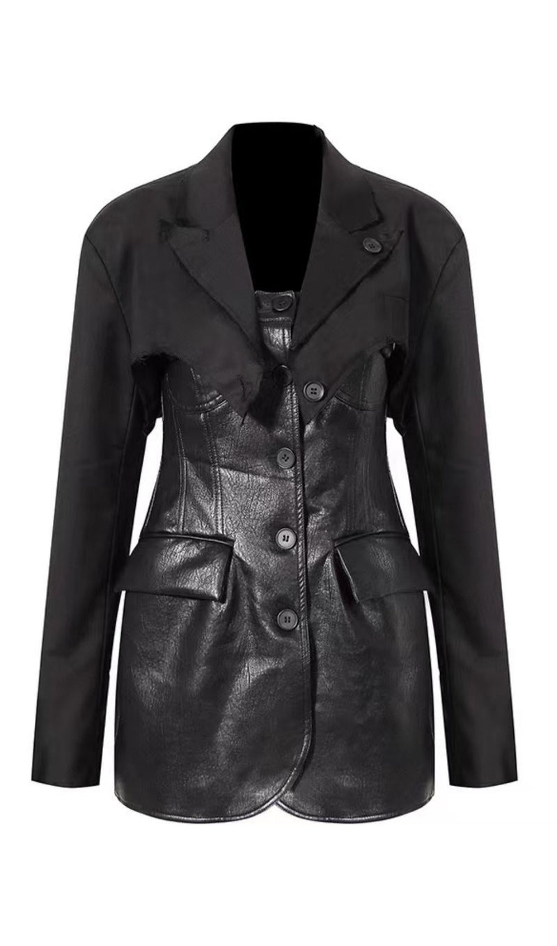 LEATHER JACKET SUIT IN BLACK styleofcb L 