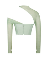 MIAH MINT STRETCH MESH SLEEVE CORSET TOP Tops styleofcb 