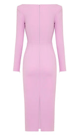 CUT OUT LONG SLEEVE MIDI DRESS IN PINK Dresses styleofcb 
