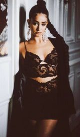 BLACK LACE STRAPPY TWO PIECES Suits styleofcb 