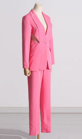 CUTOUT BLAZER SUIT IN PINK styleofcb 