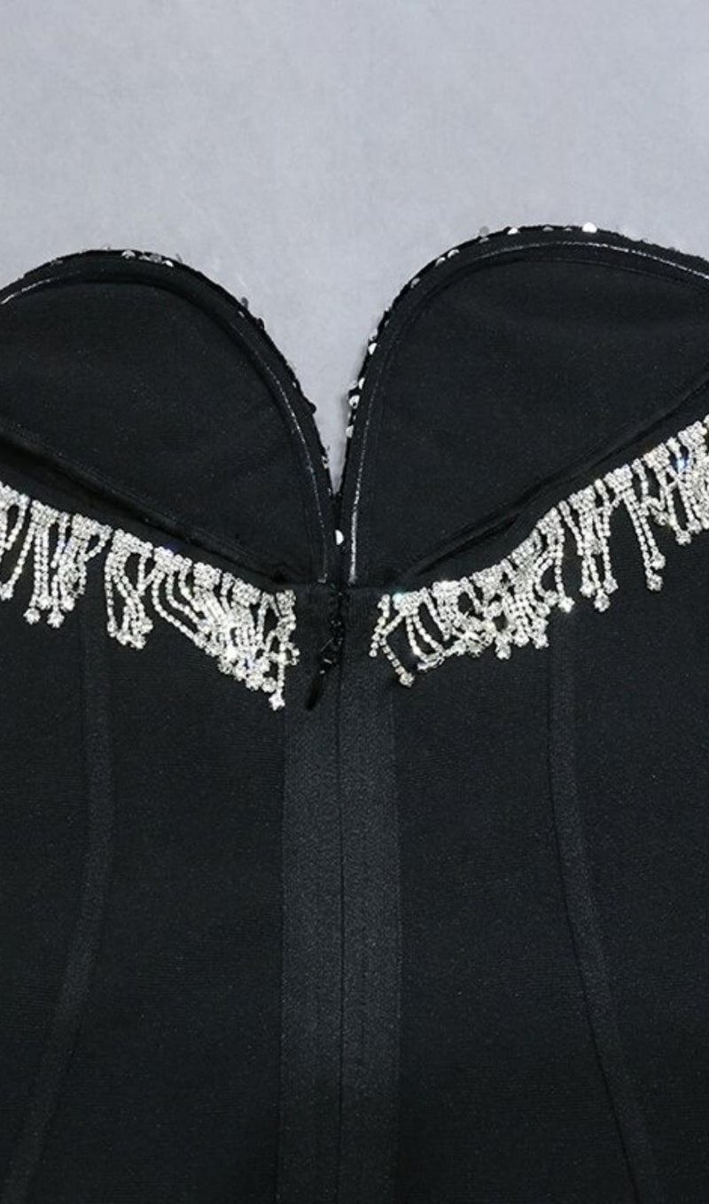 SEQUIN STRAPLESS MIDI DRESS IN BLACK Dresses styleofcb 