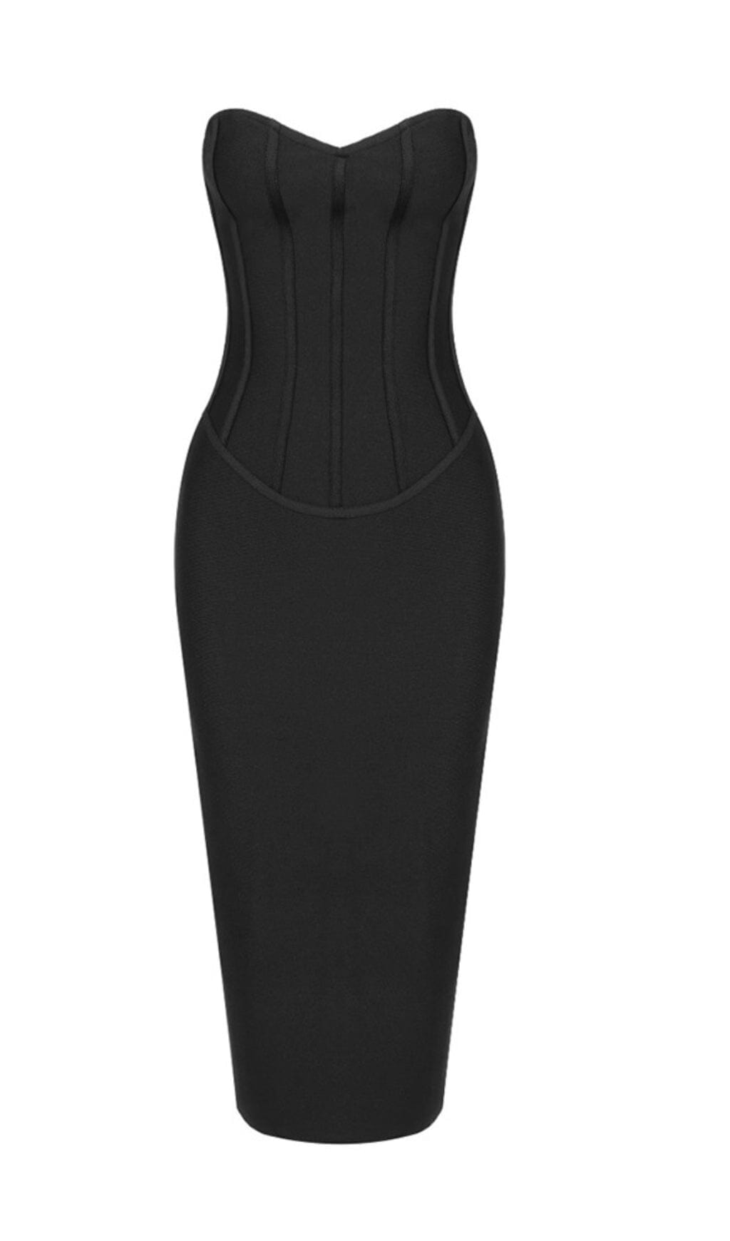 Zipper Dress in Black, Midi Dresses