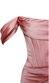 WILEY BLUSH PINK SATIN OFF SHOULDER CORSET DRESS Dresses styleofcb 
