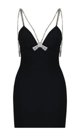 V-NECK STRAPPY MINI DRESS IN BLACK DRESS STYLE OF CB 