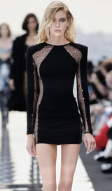 LACE PATCHWORK SEXY DRESS IN BLACK styleofcb 