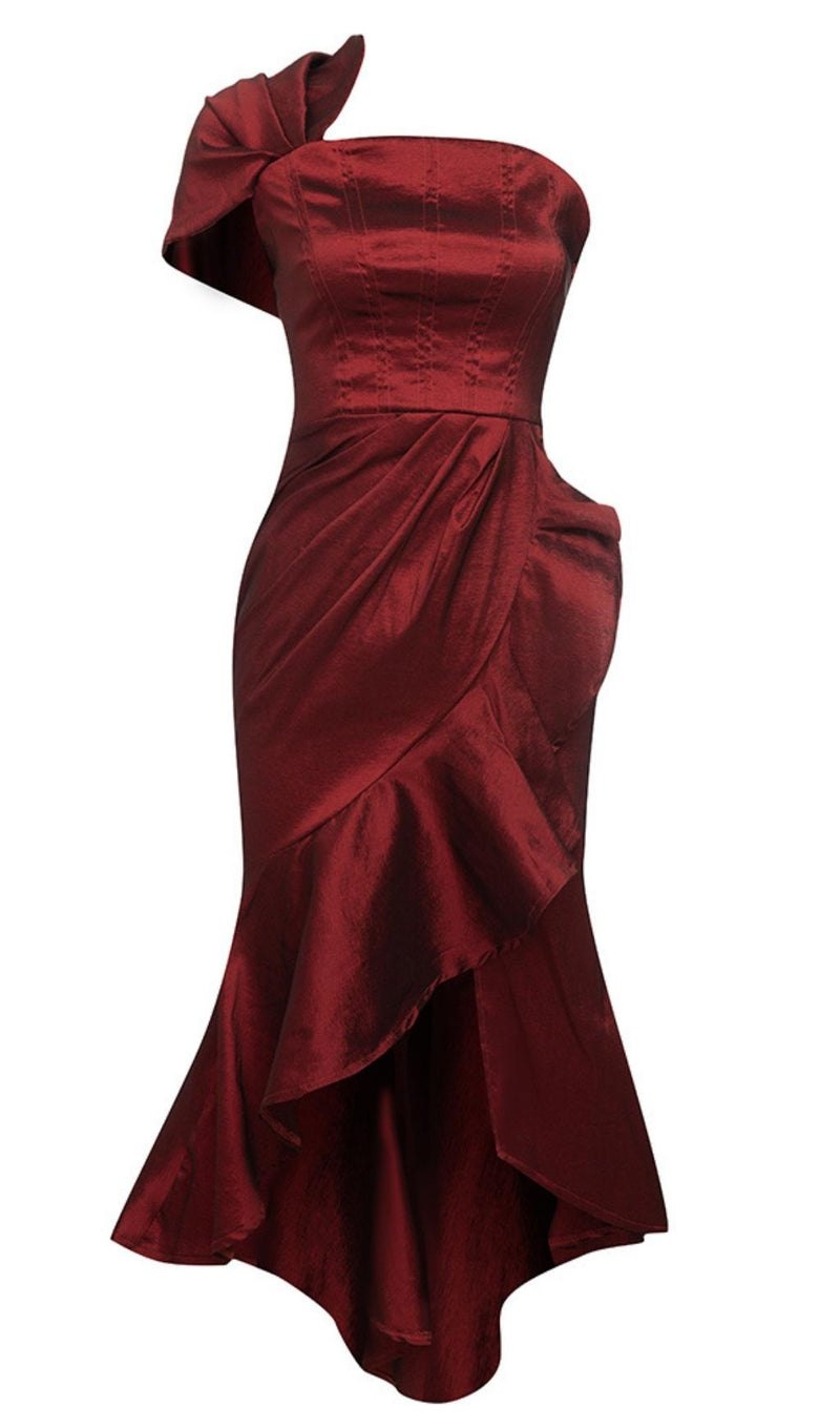 ONE SHOULDER MAXI DRESS IN RED Dresses styleofcb 